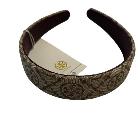 Tory Burch Blue & Tan Logo  Patterned Headbands NWT - Picture 5 of 6